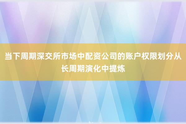 当下周期深交所市场中配资公司的账户权限划分从长周期演化中提炼