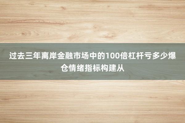 过去三年离岸金融市场中的100倍杠杆亏多少爆仓情绪指标构建从