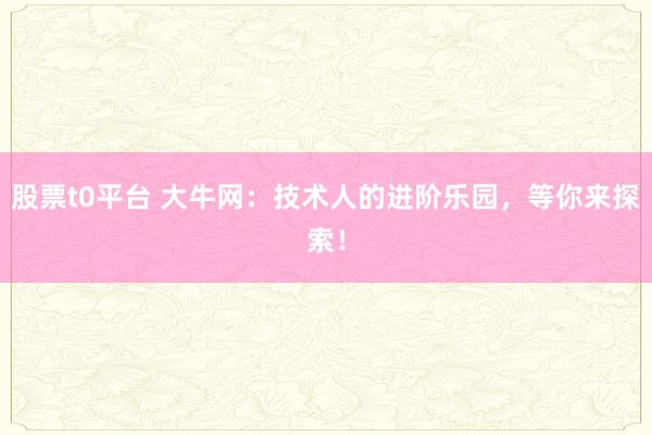 股票t0平台 大牛网：技术人的进阶乐园，等你来探索！